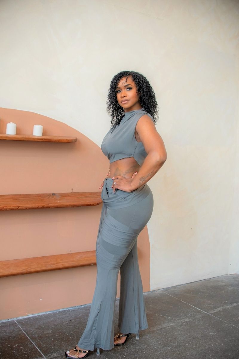 Midnight Muse Draped Two-Piece Set