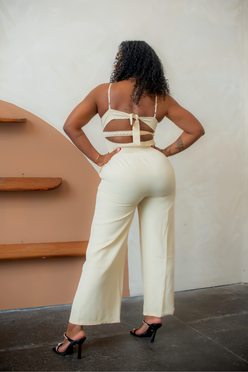 Sun-Kissed Bloom" Bow Front Jumpsuit