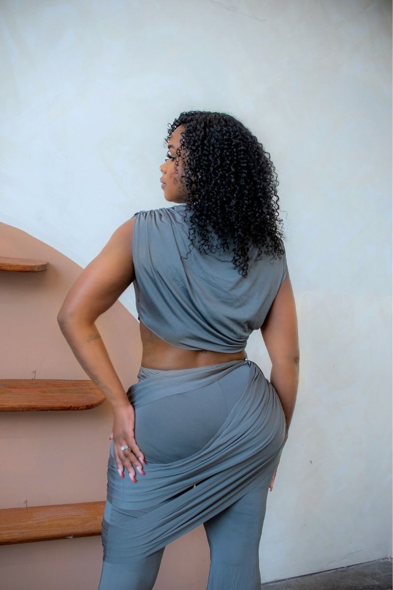 Midnight Muse Draped Two-Piece Set